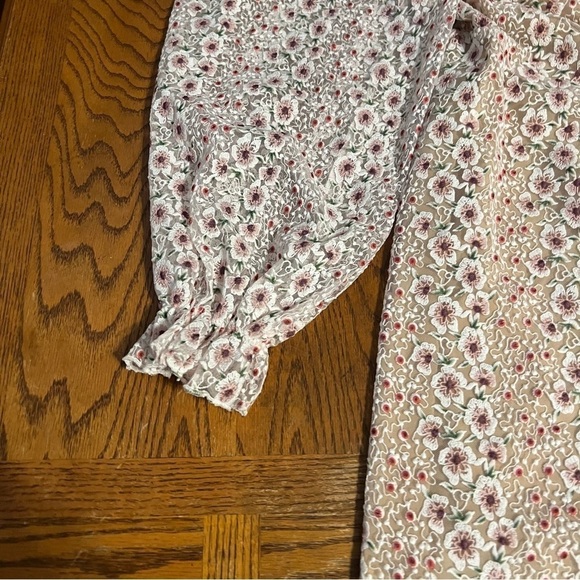 NEW Tularosa Tess Floral Embroidered Ruffle Puff Sleeve Mini Dress Sz L - Picture 8 of 16